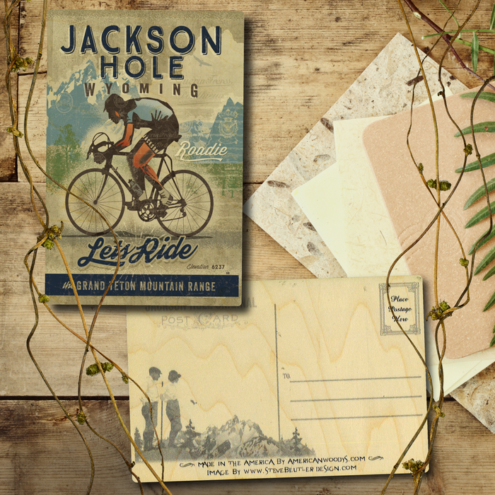 Jackson Hole Lets Ride Postcard