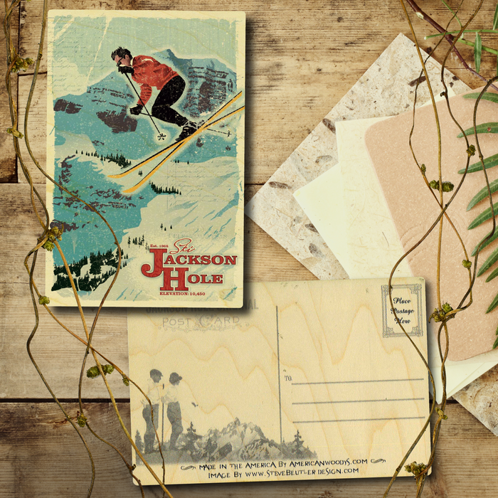 Jackson Hole Skier Postcard