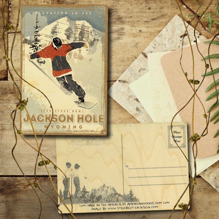 Jackson Hole Snowboarder Postcard