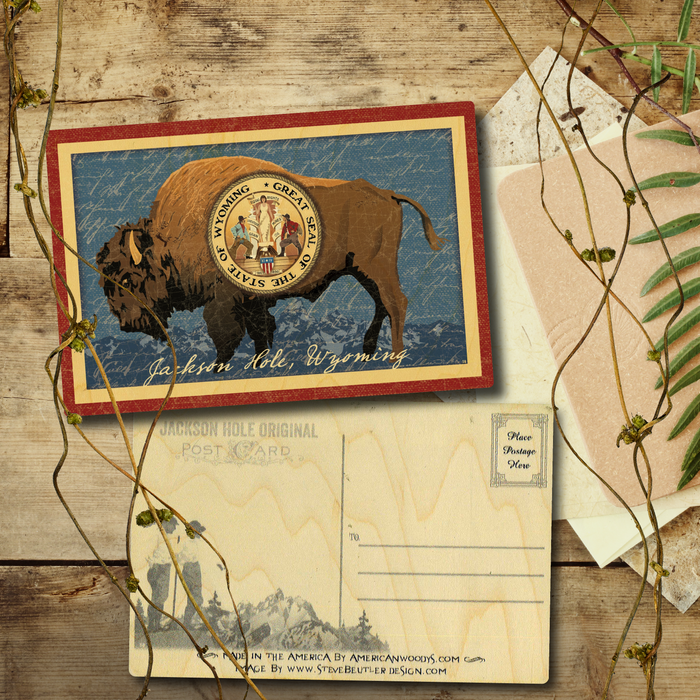 Wyoming State Buffalo Postcard