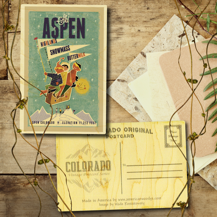 Aspen Ski Kids Postcard