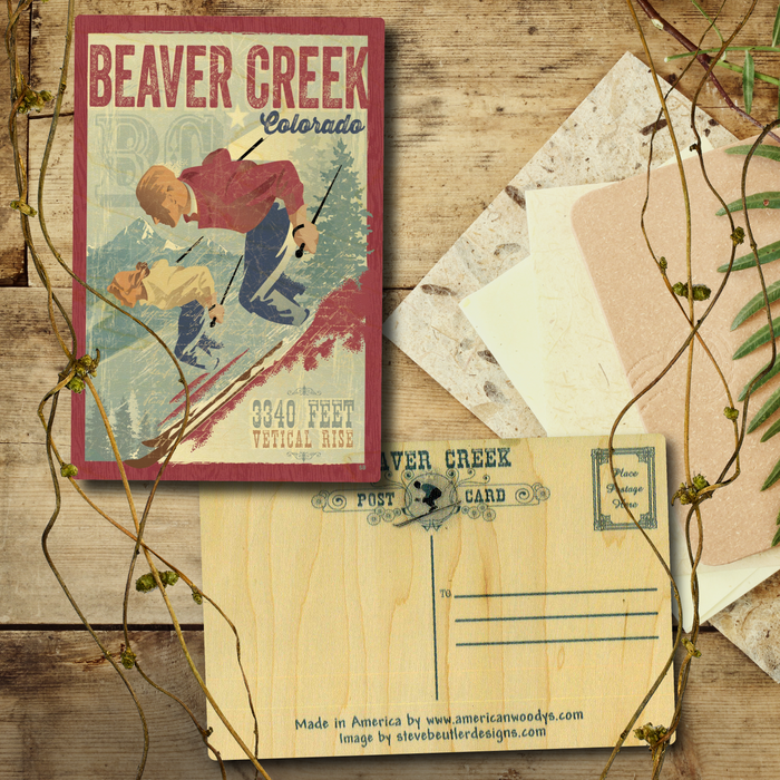 Beaver Creek Downhill Couple Postcard