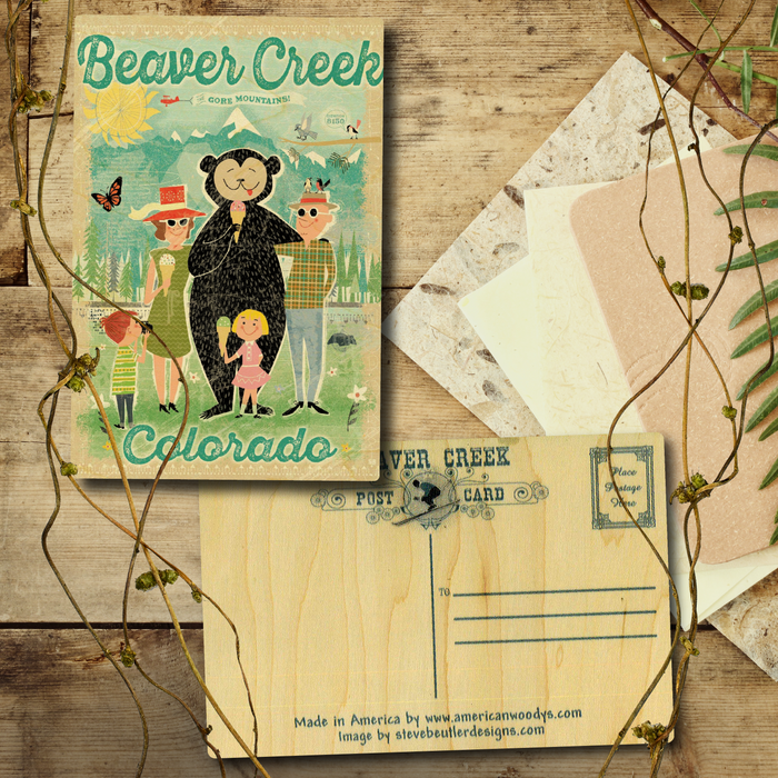 Beaver Creek Ice Cream Bear Postcard