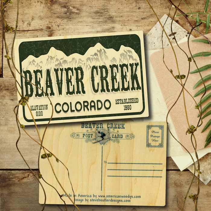 Beaver Creek License Plate Postcard