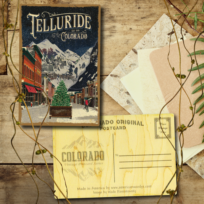 Telluride Town Winter Postcard