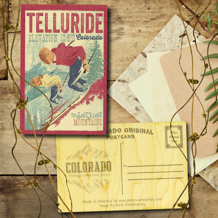 Telluride Downhill Couple Postcard