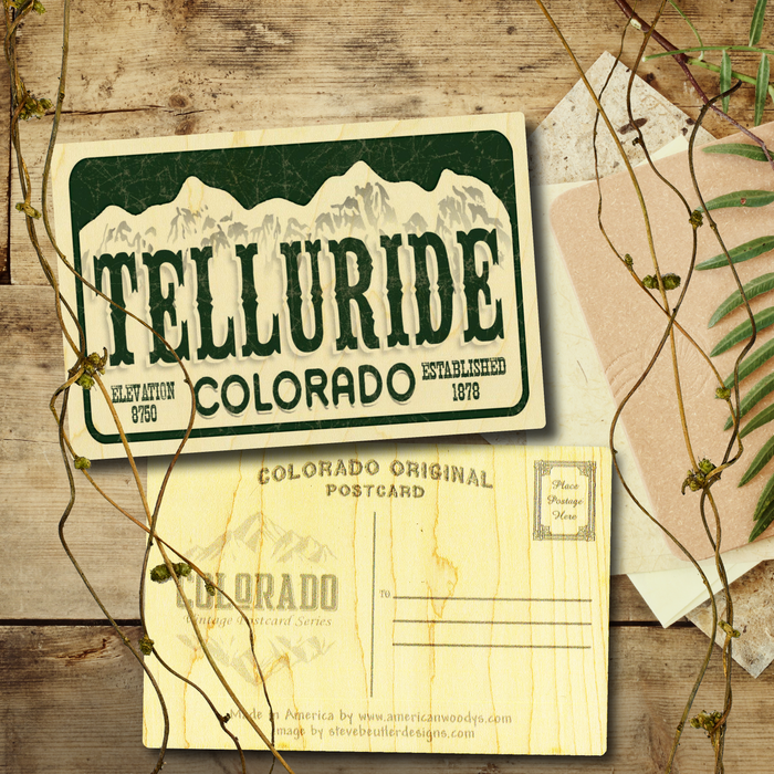 Telluride License Plate Postcard