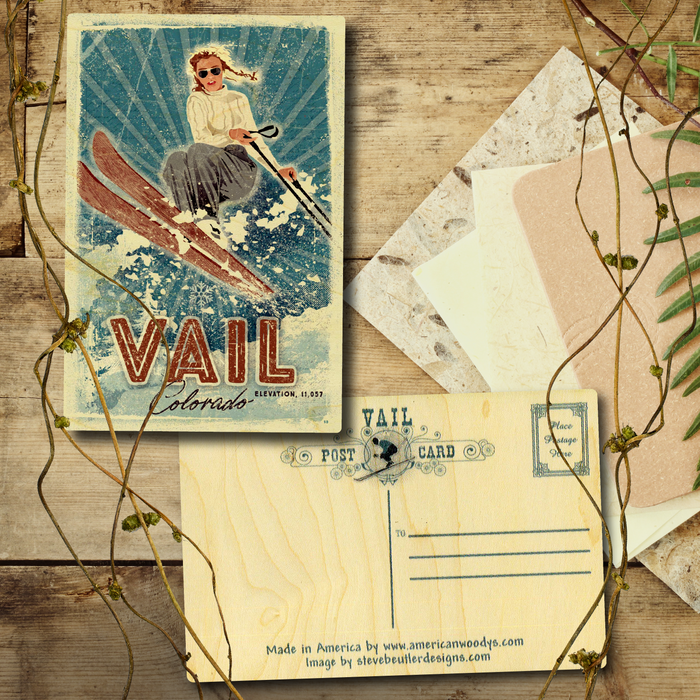 Vail Mogul Girl Postcard