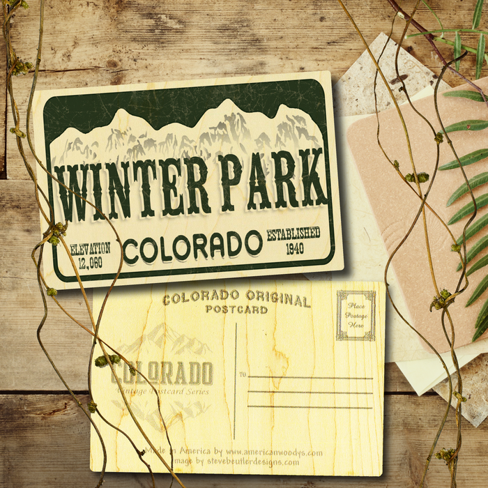 Winter Park License Plate Postcard