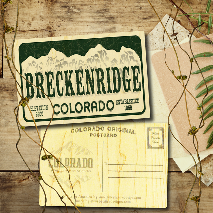 Breckenridge License Plate Postcard