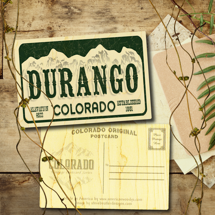 Durango License Plate Postcard