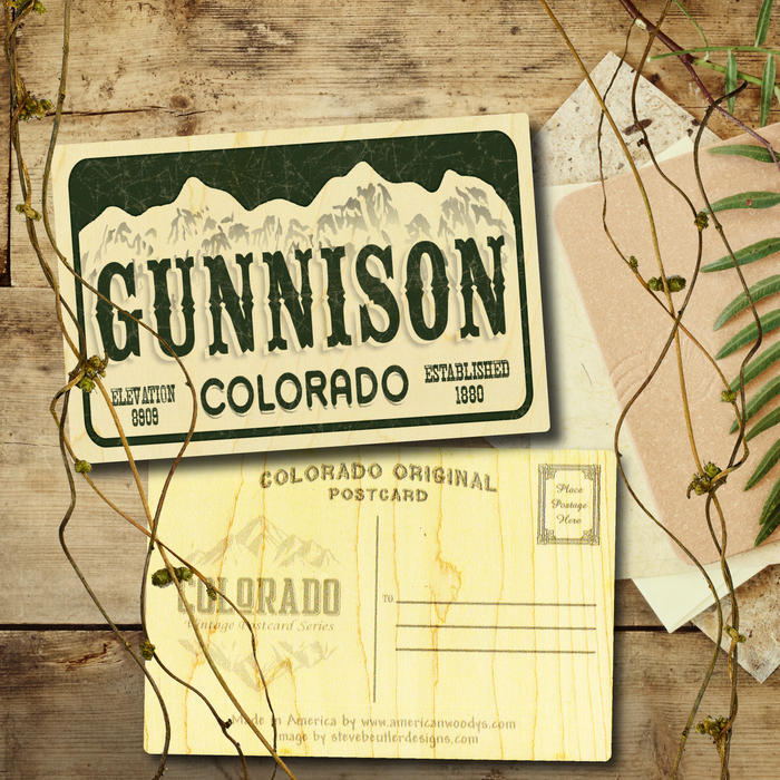 Gunnison License Plate Postcard