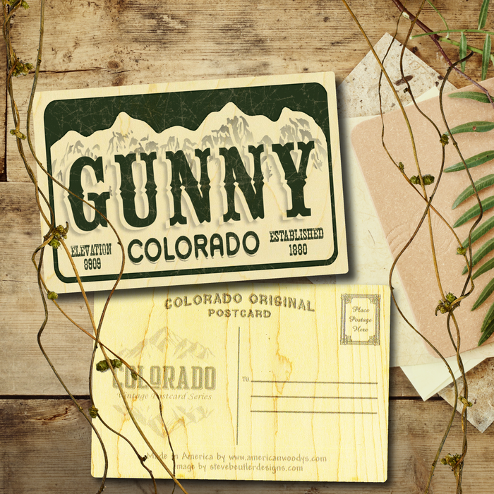 Gunny License Plate Postcard