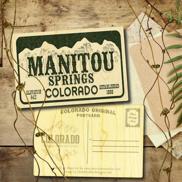 Manitou Springs License Plate Postcard