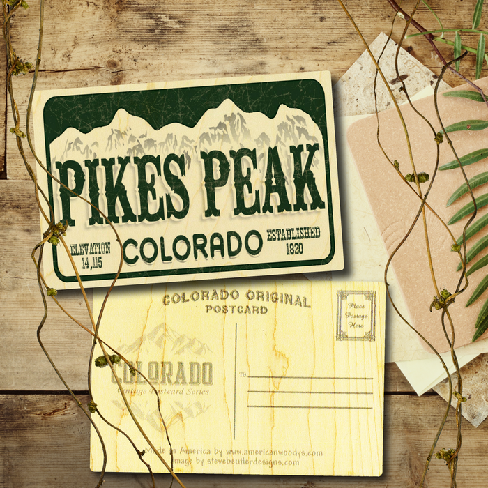 Pikes Peak License Plate Postcard