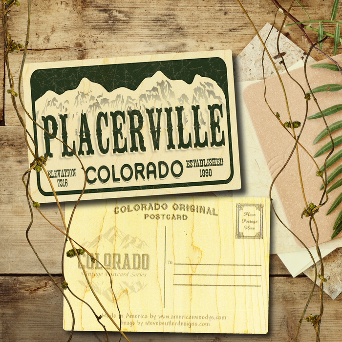 Placerville License Plate Postcard