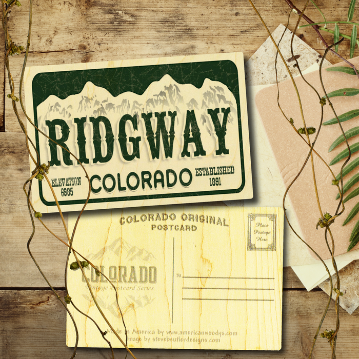 Ridgway License Plate Postcard