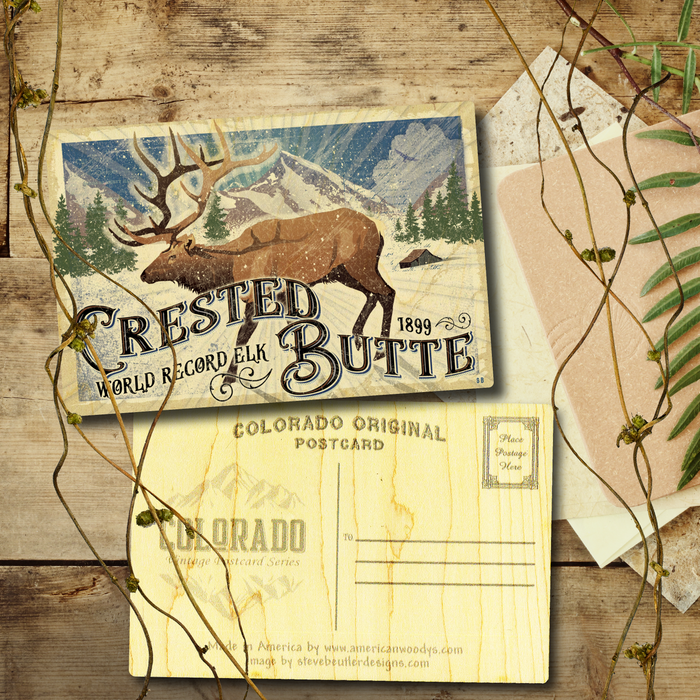 Crested Butte Reccord Elk Postcard