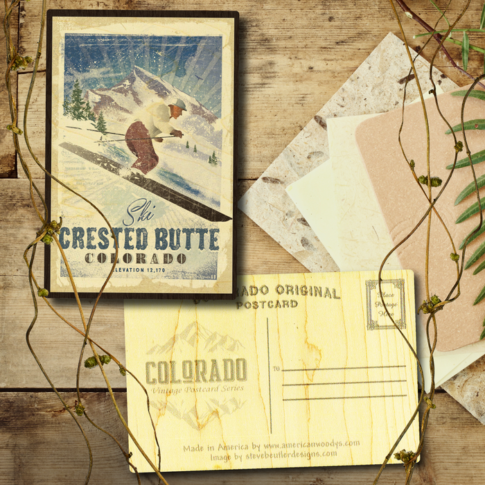 Crested Butte Sun Run Skier Postcard