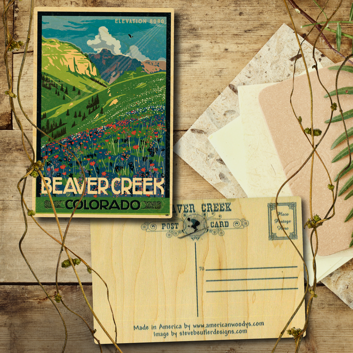 Beaver Creek Hilside Flowers Postcard