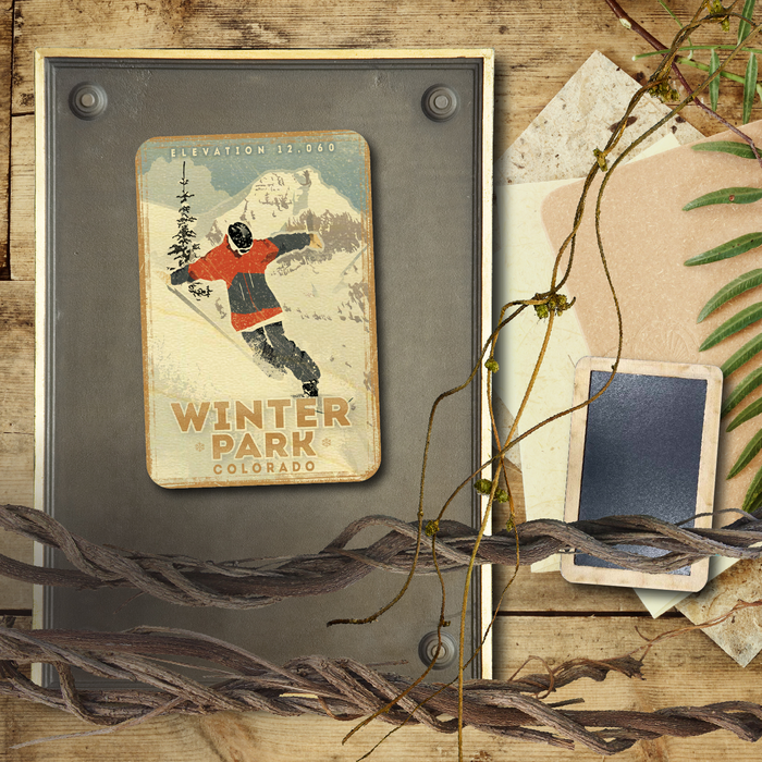 Winter Park Snowboarder Magnet