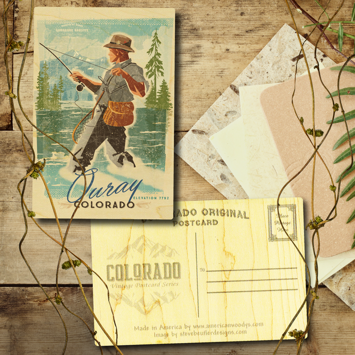 Ouray Fly Fisher Postcard