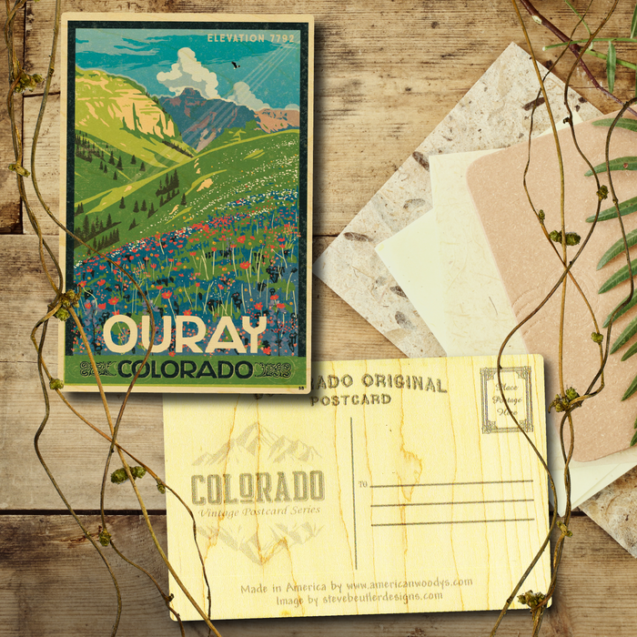 Ouray Hilside Flowers Postcard