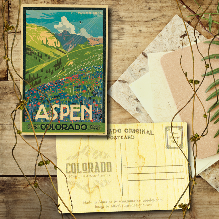 Aspen Hillside Flowers Postcard