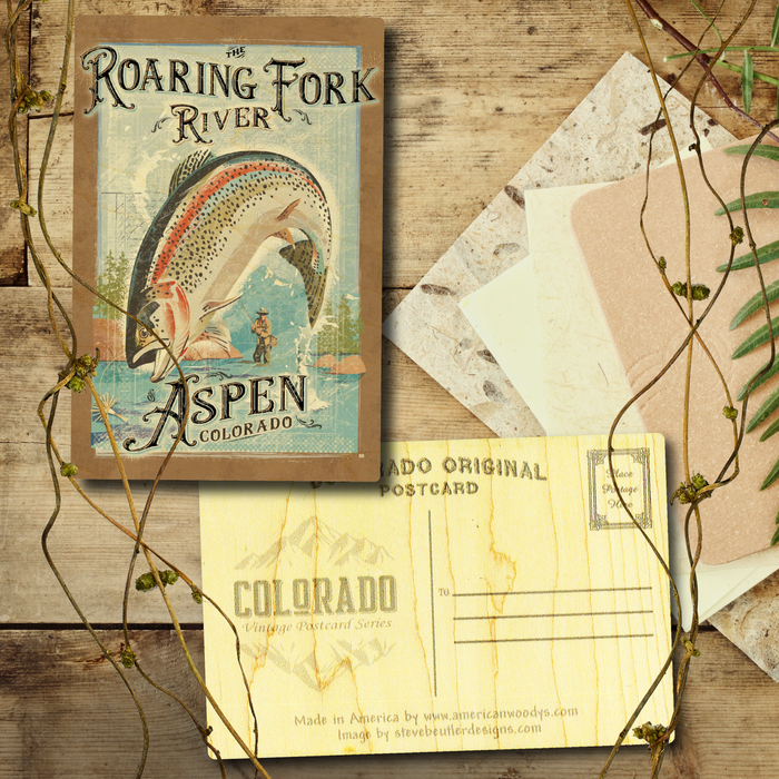 Aspen Roaring Fork River Postcard