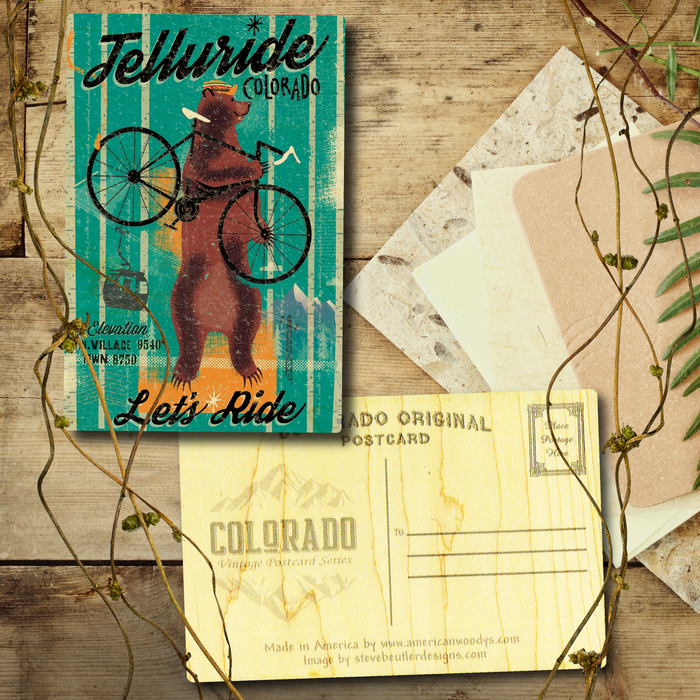 Telluride Bicycle Bear Postcard