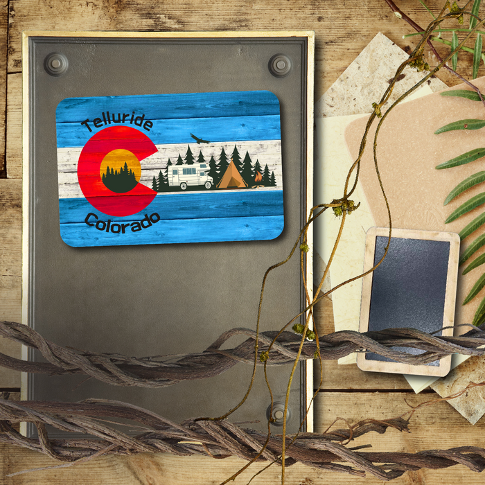 Telluride Blue Camping Flag Magnet