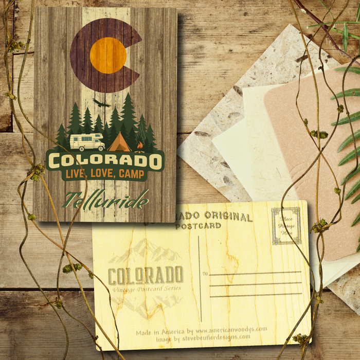 Telluride Brown Camping Flag Postcard