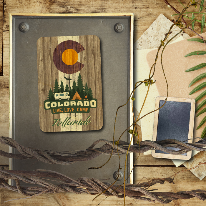 Telluride Brown Camping Flag Magnet