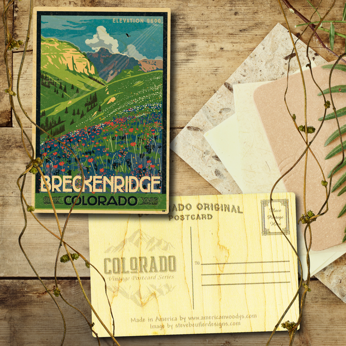 Breckenridge Hillside Flowers Postcard