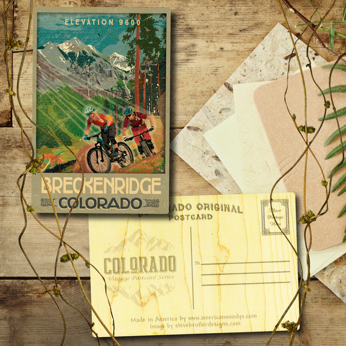 Breckenridge Mountain Bike Couple Postcard