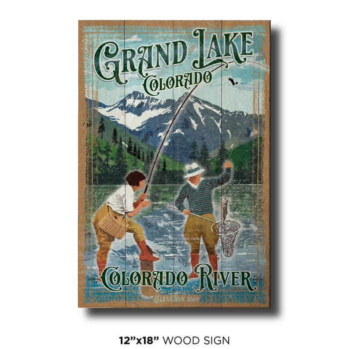 Grand Lake Vintage Fishing Couple