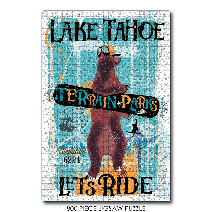 Lake Tahoe Sans Cali Snowboard Bear