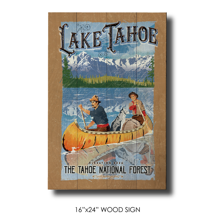 Lake Tahoe Sans Cali Vintage Canoe
