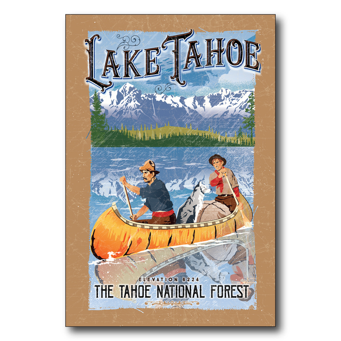 Lake Tahoe Sans Cali Vintage Canoe