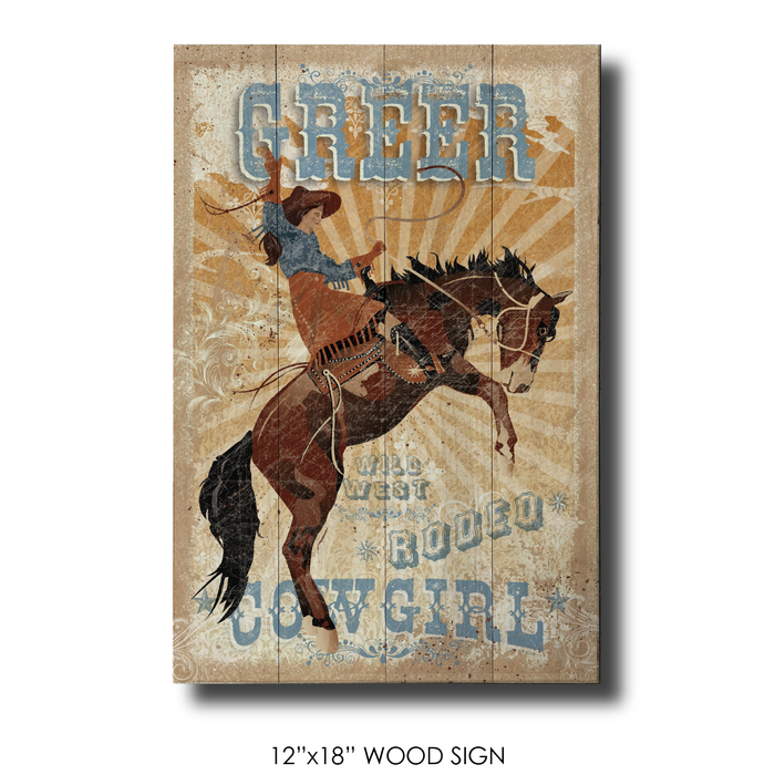 Greer Bucking Bronc Rodeo Cowgirl
