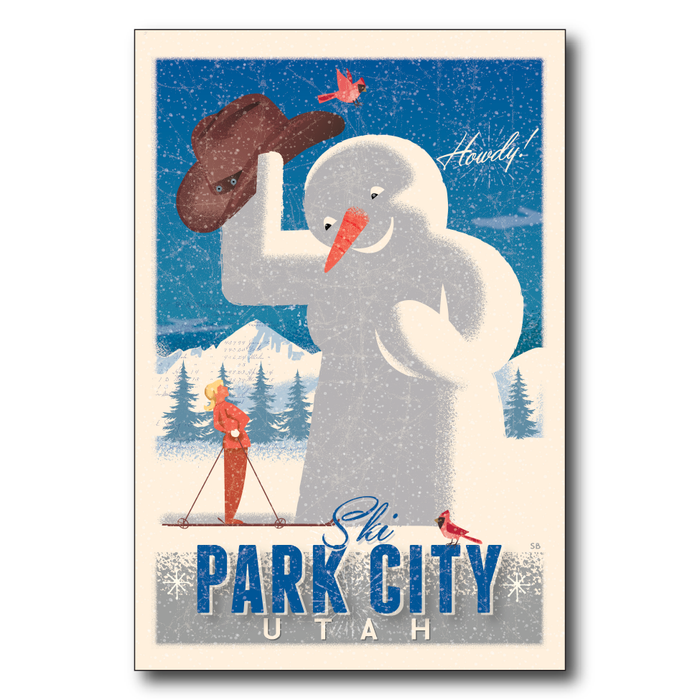 Park City Cowboy Snowman