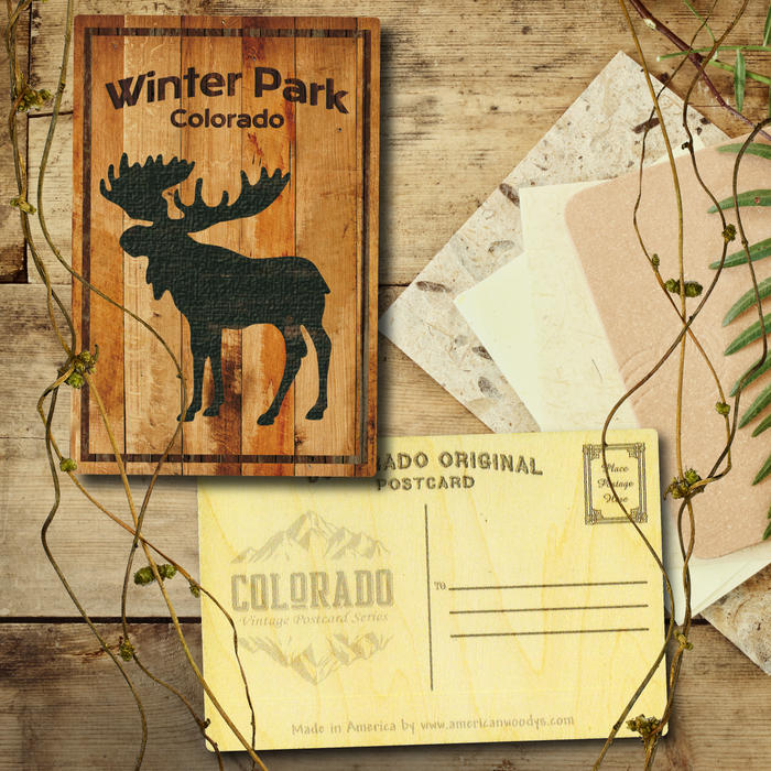 Winter Park Standing Moose Postcard