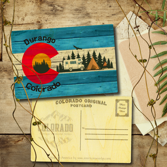 Durango Blue Camping Flag Postcard