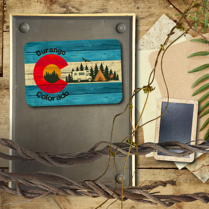 Durango Blue Camping Flag Magnet