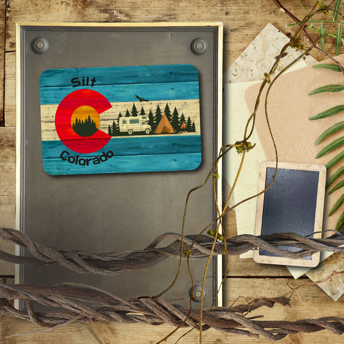 Silt Blue Camping Flag Magnet