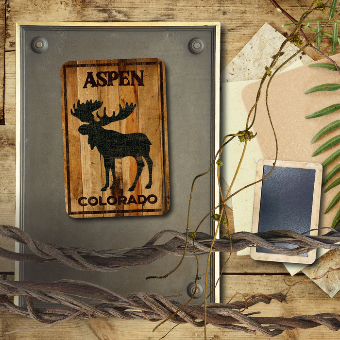 Aspen Standing Moose Magnet