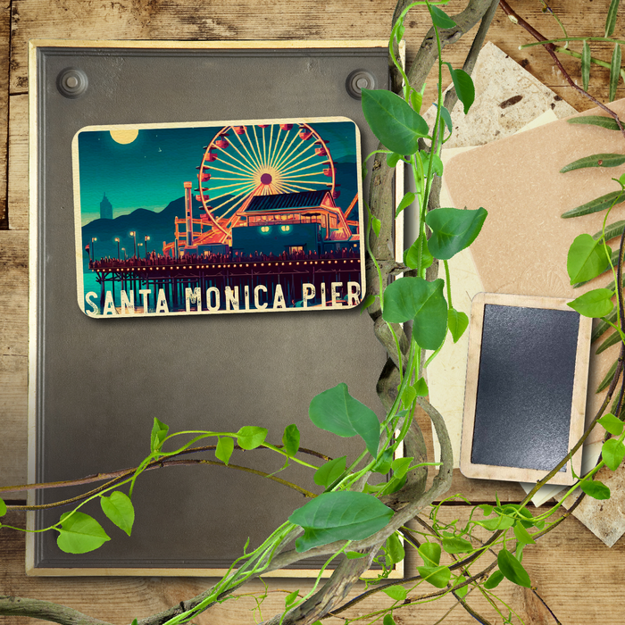 Santa Monica Pier Nighttime Magnet