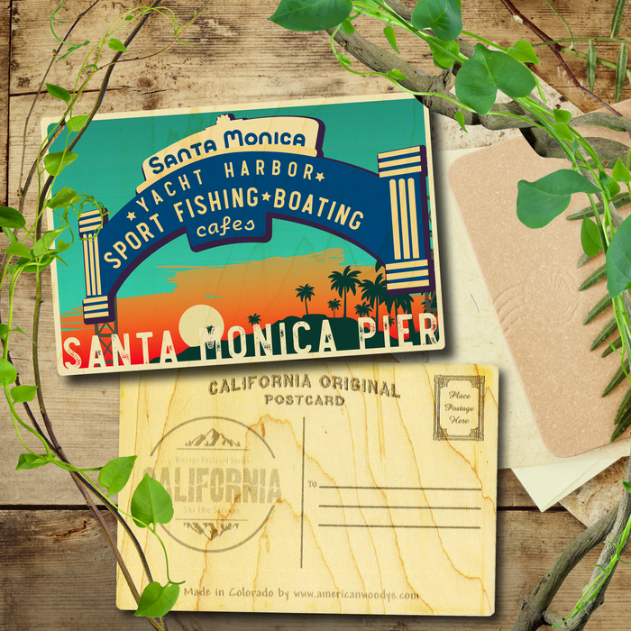 Santa Monica Pier Sign Postcard