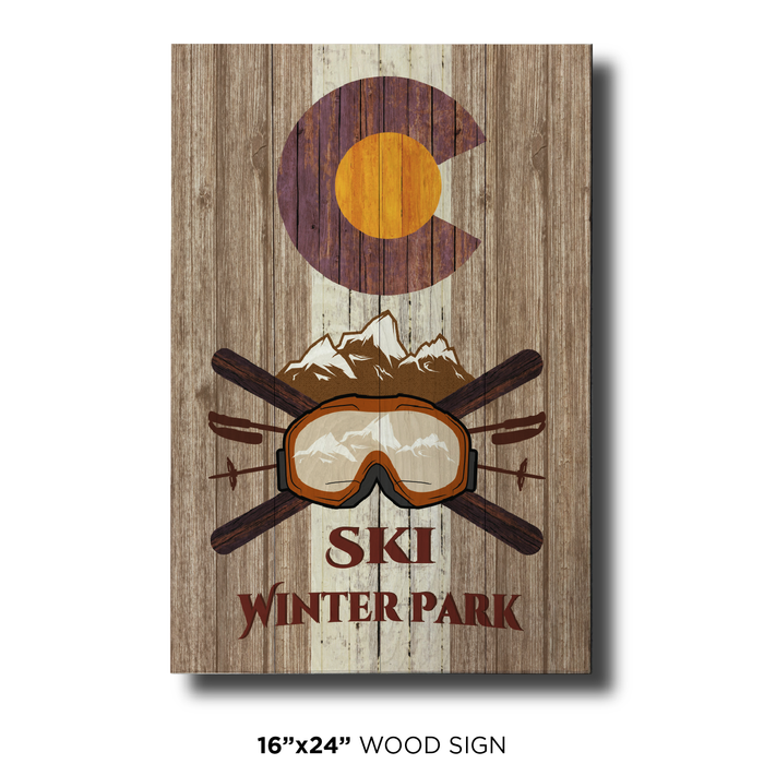 Winter Park Brown Ski Flag