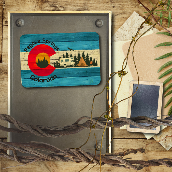 Pagosa Springs Blue Camping Flag